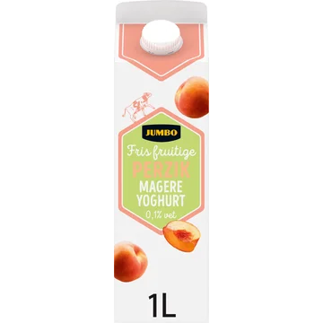 Jumbo Fris Fruitige Perzik Magere Yoghurt 0,1% Vet 1 L