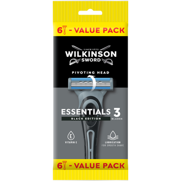Wilkinson Sword Essential 3 Black Edition 6 Stuks