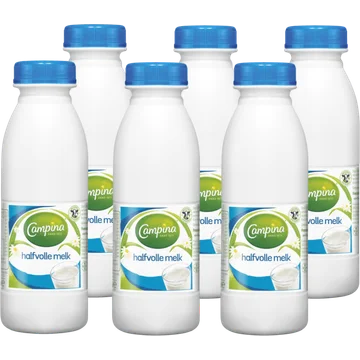 Campina Halfvolle Melk 6 x 500 ml Fles Multipack