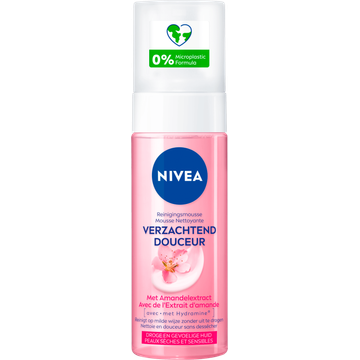 NIVEA Verzachtende Reinigingsmousse - Gezichtsreiniger - Amandelolie - Face Wash - Hydramine - Voor de droge en gevoelige huid