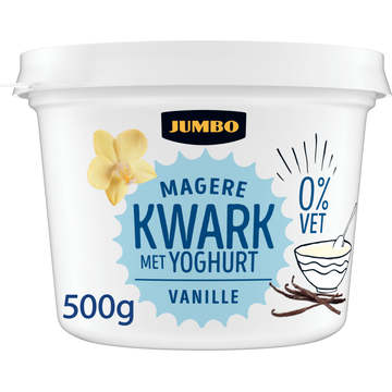 Jumbo Magere Kwark met Yoghurt Vanille 0% Vet 500 g