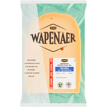 Wapenaer Goudse Kaas Jong Belegen 48+ Voordeelverpakking Plakken ca. 350 g