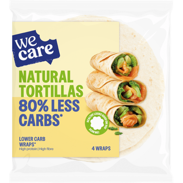 WeCare Lower Carb Natural Tortillas 4 x 40 g