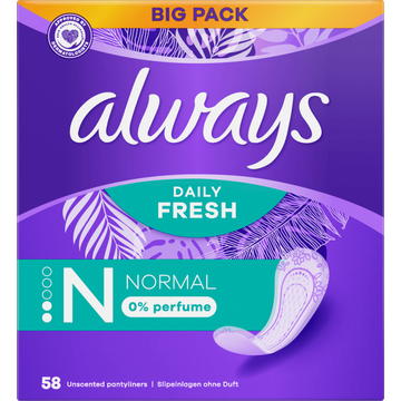 Always Daily Fresh Normal 0% Parfum x58