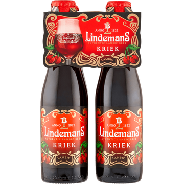 Lindemans Authentic Lambic Beer Kriek Flessen 4 x 25 cl