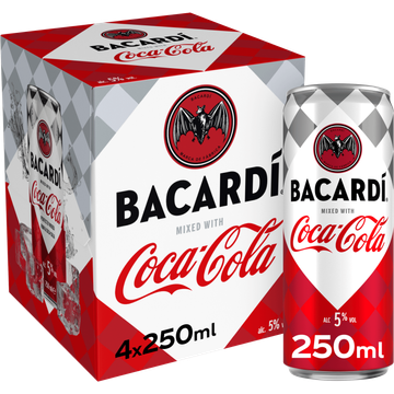 Bacardí Mixed with Coca-Cola 4 x 250 ml