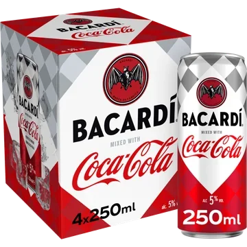 Bacardí Mixed with Coca-Cola 4 x 250 ml