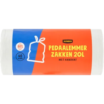 Jumbo Pedaalemmerzakken met Handvat 20 L 40 Stuks
