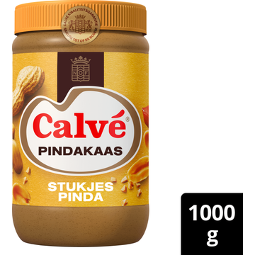 Calve Pindakaas Stukjes Pinda 1000 g