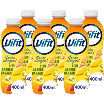 Vifit Goedemorgen! Drinkontbijt Aardbei/Kiwi/Banaan 6 x 400 ml