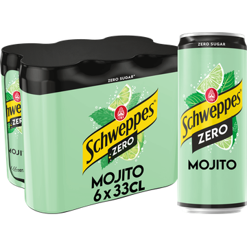 Schweppes Alcoholvrije Drank Zero Mojito met Smaak van Limoen- en Munt 6 x 330ML