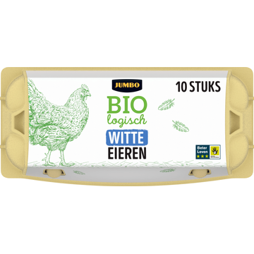 Jumbo Biologisch Witte Eieren S/M/L 10 Stuks