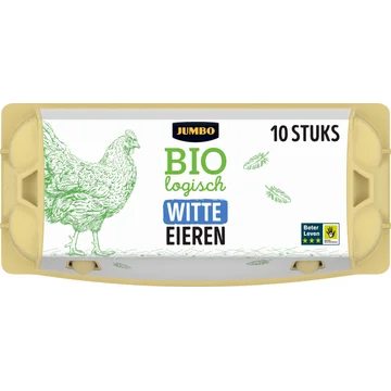 Jumbo Biologisch Witte Eieren S/M/L 10 Stuks