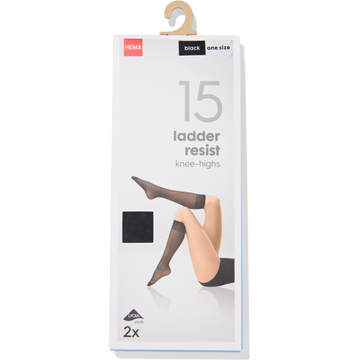HEMA Powder One Size 15 Ladder Resist Knee-Highs 2 Stuks