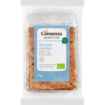 Consenza Gluten Free Rozijnen Cracker 175 g