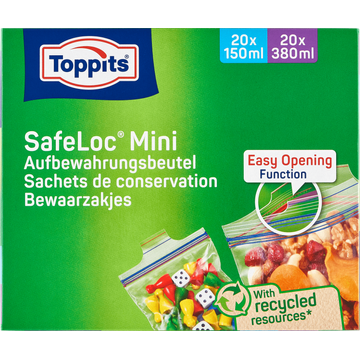 Toppits SafeLoc Mini Bewaarzakjes 40 Stuks