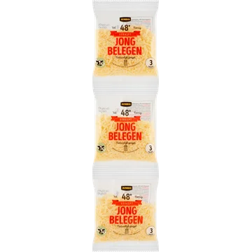 Jumbo Geraspt Jong Belegen Kaas 48+ 3 x 50 g