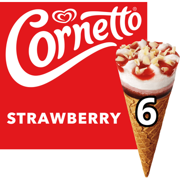 Ola IJs Cornetto Aardbei 6 stuks 6 x 90ml