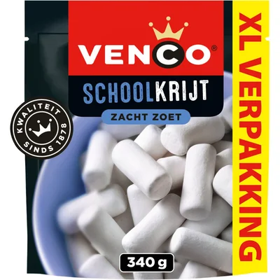 Venco Schoolkrijt Zacht Zoet XL Verpakking 340 g