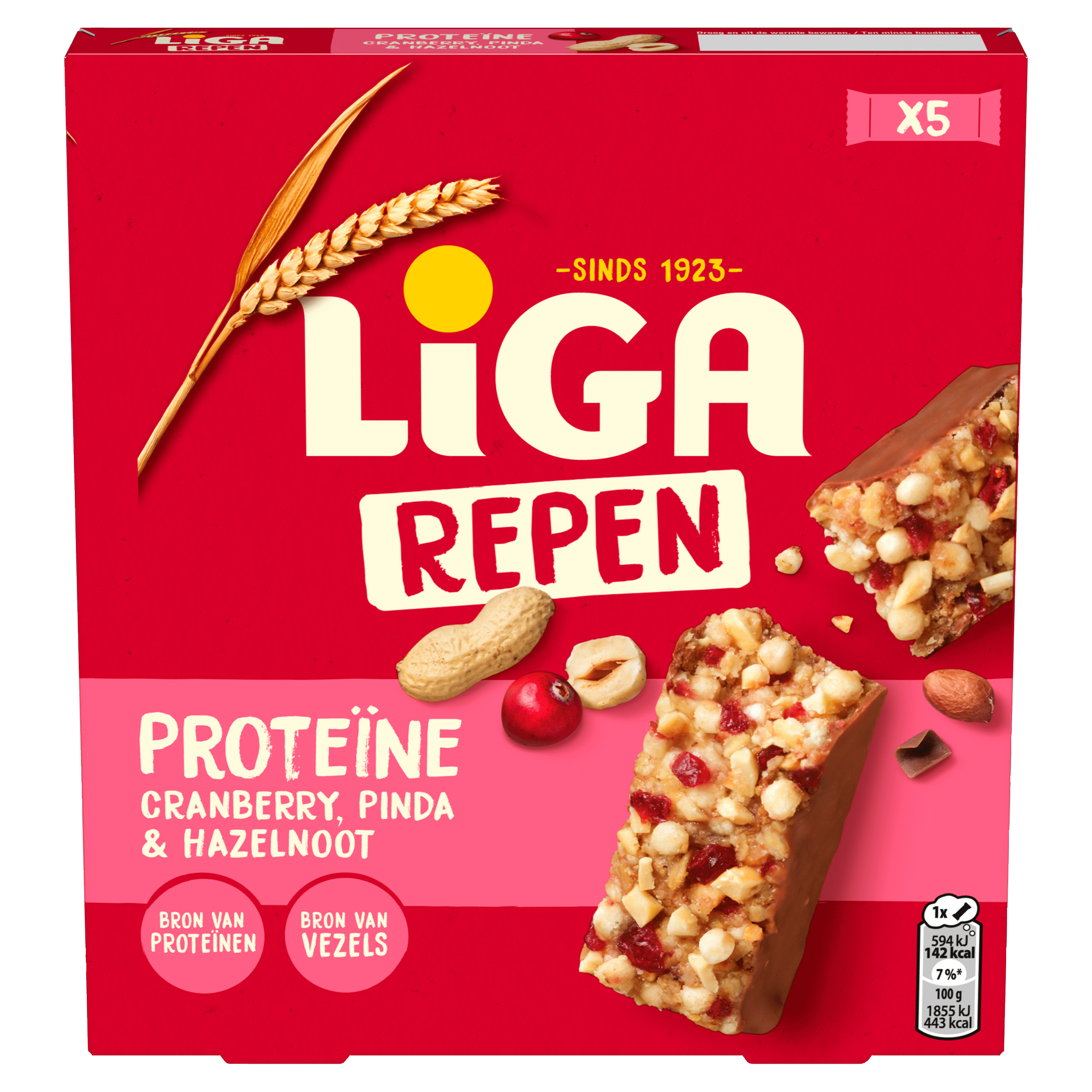 LIGA Proteinereep Cranberry Noot Hazelnoot 160g