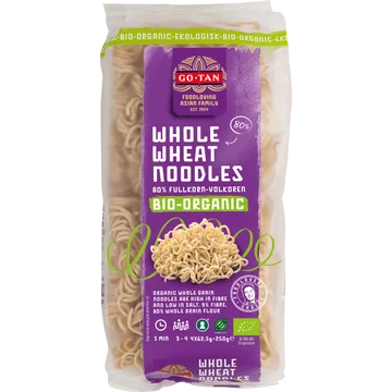 Go-Tan Whole Wheat Noodles Volkoren Bio - Organic 250g