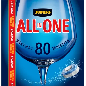 Jumbo All-in-One Vaatwastabletten 80 x 19g - Voordeelverpakking