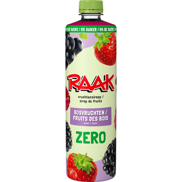Raak Vruchtensiroop Bosvruchten Zero Sugar 750ML