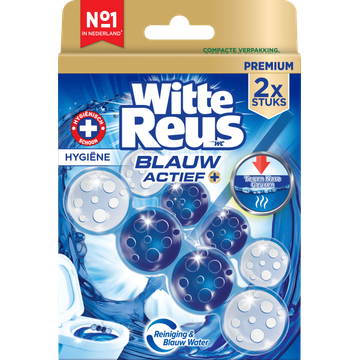 Witte Reus Toiletblok Blauw Actief Hygiene 2x 50g