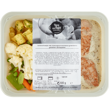 Vers Aan Tafel Varkenshaasje met Champignonroomsaus Groentemix Gebakken Aardappelen 500 g