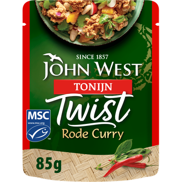 John West Tonijn Twist Rode curry MSC 85 g