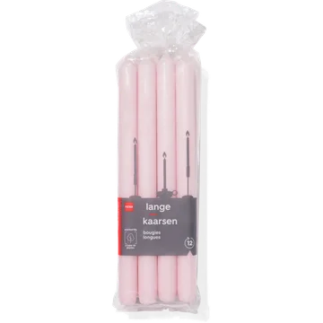 HEMA Lange Kaarsen Lichtroze 12 Stuks