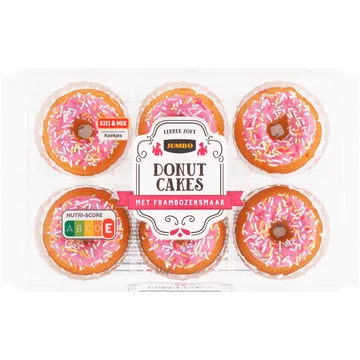 Jumbo Donut Cakes met Frambozensmaak 150 g