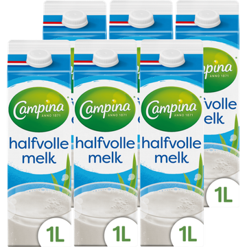 Campina Halfvolle Melk 6 x 1L Pak