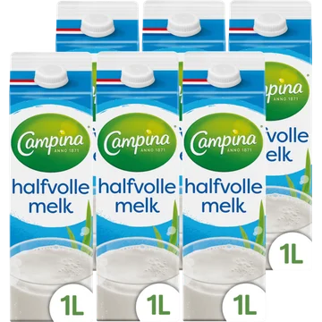 Campina Halfvolle Melk 6 x 1L Pak