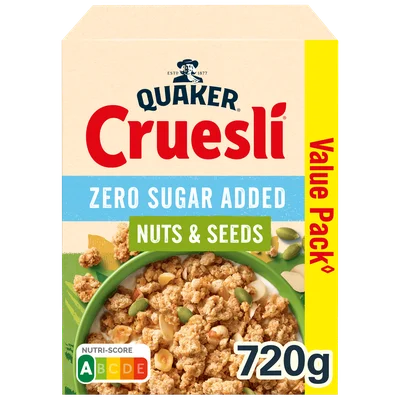 Quaker Cruesli Zero Sugar Added Nuts & Seeds 720 g