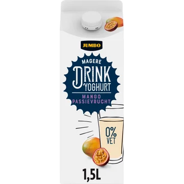 Jumbo Magere Drinkyoghurt Mango Passievrucht 0% Vet 1,5 L
