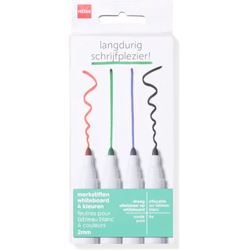 HEMA Langdurig Schrijfplezier! Whiteboard Merkstiften 4 Stuks