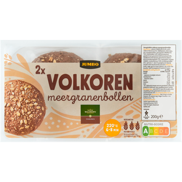 Jumbo - Volkoren Meergranenbollen - 2 Stuks