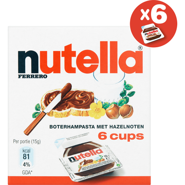 Nutella Hazelnootpasta met Cacao 6 x 15 g