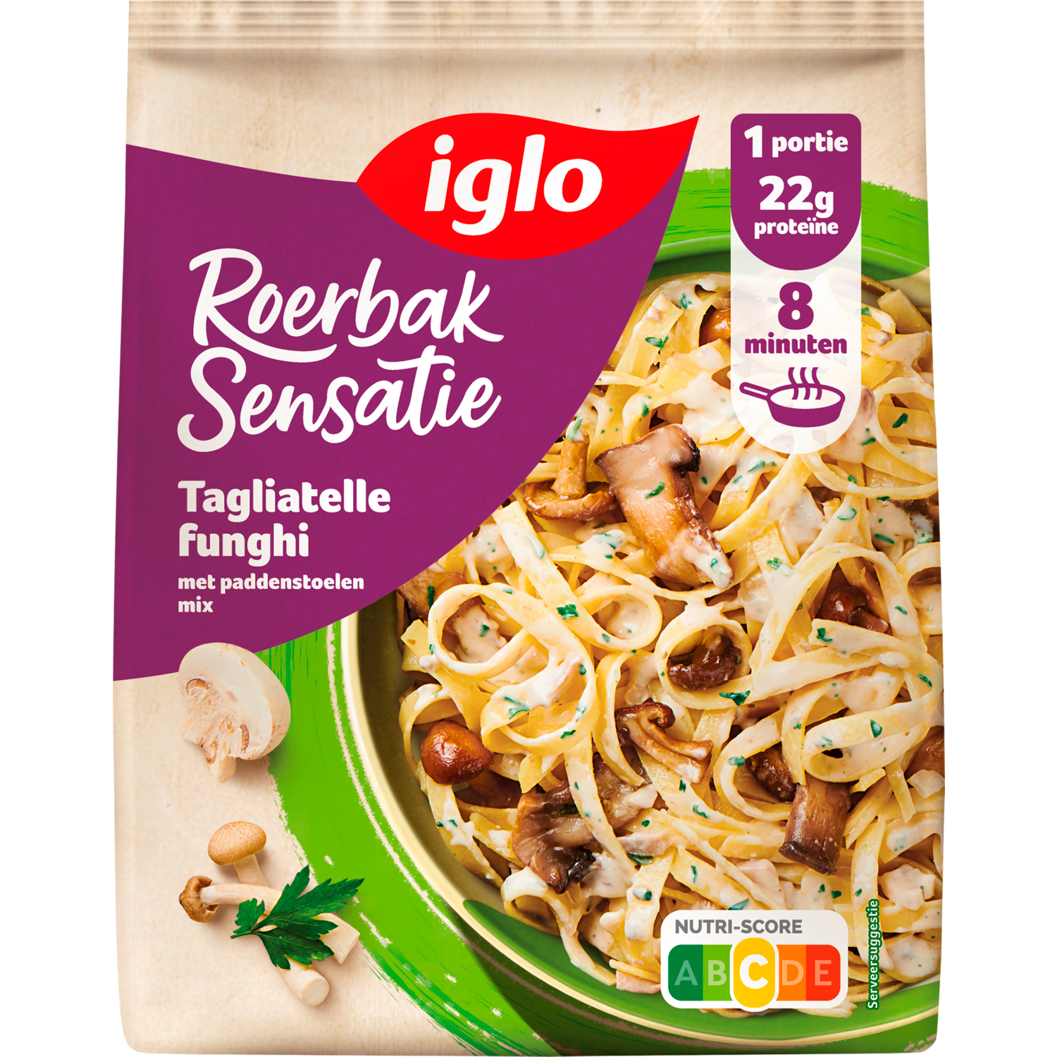 Iglo Roerbak Sensatie Tagliatelle Funghi met paddenstoelenmix 450 g
