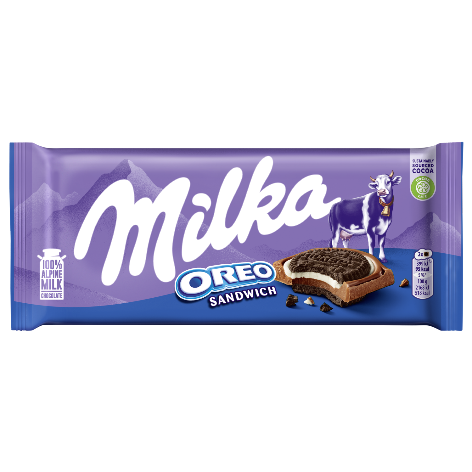 Milka Chocoladereep Oreo Sandwich 92 g