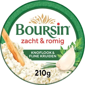 Boursin Zacht & Romig Knoflook en Fijne Kruiden 210 g