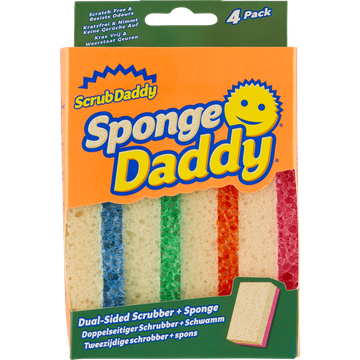 Scrub Daddy Sponge Daddy Tweezijdige Schrobber + Spons 4 Pack 