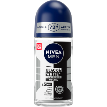 NIVEA MEN Black & White Invisible Original Anti-Transpirant Deo Roller - 50ml