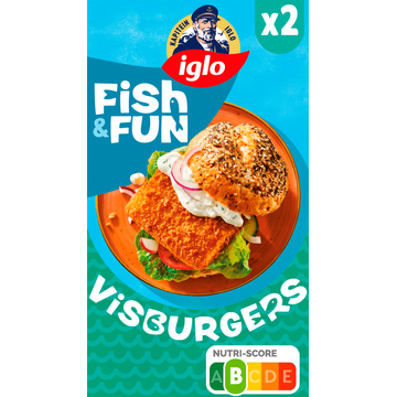 Iglo Fish & Fun Visburgers 2 Stuks