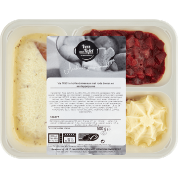 Vers Aan Tafel Vis in Hollandaisesaus met Rode Bieten en Aardappelpuree 500 g