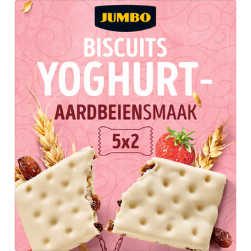 Jumbo Biscuits Yoghurt Aardbeiensmaak 5 x 2 Stuks