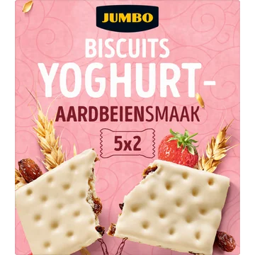 Jumbo Biscuits Yoghurt Aardbeiensmaak 5 x 2 Stuks