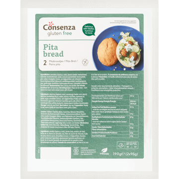 Consenza Glutenvrije pitabroodjes 2stuks 190g
