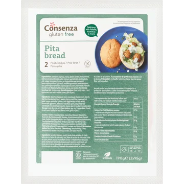 Consenza Glutenvrije pitabroodjes 2stuks 190g